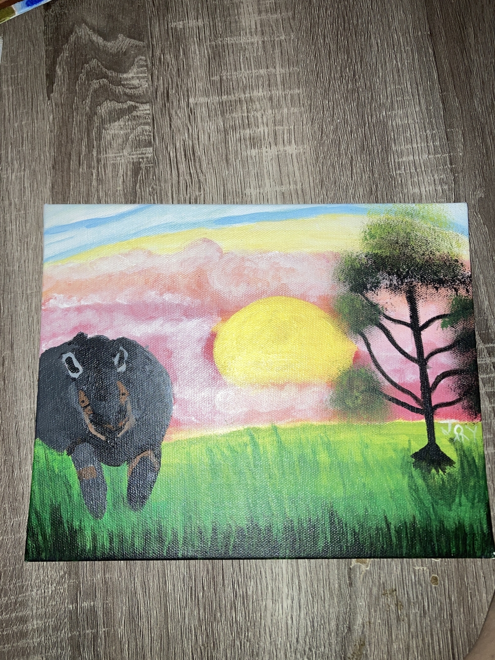 "Serengeti Sunset" – Original 8" X 10"Acrylic Painting by Joy of Wicked Petz LLC